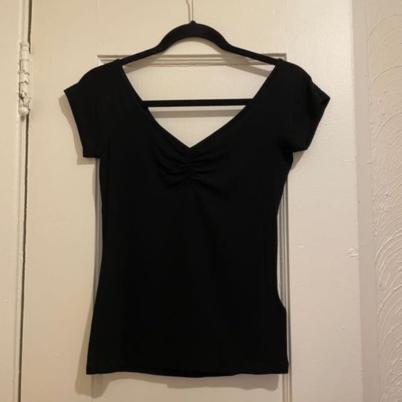NWT New Whistles Black Gather Front Bardot Rib Top Size UK10/US6 - Picture 6 of 12